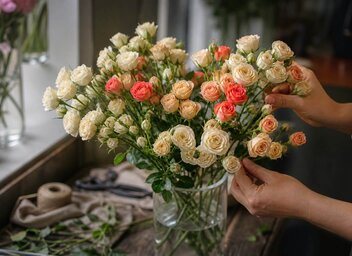 Как ухаживать за кустовыми розами в букете
