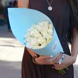 Букет из 21 розы "White Kenya" BLUE