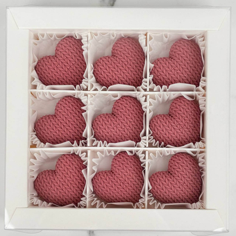 Конфеты ручной работы Рубиновые сердечки 9 шт (135 гр)