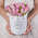 Шляпная коробка Demi "Тюльпаны Pink" WHITE