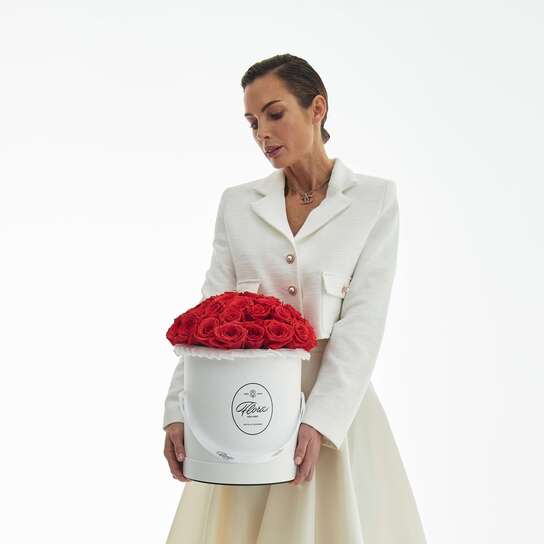 Шляпная коробка Grand "Розы Nina" WHITE