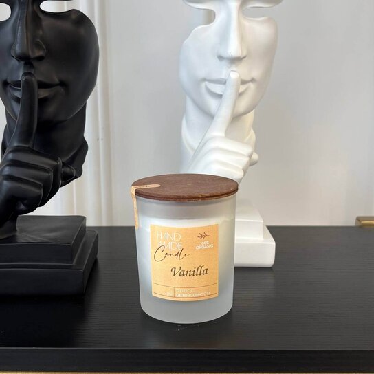 Интерьерная ароматическая свеча с деревянным фитилем "Vanilla" 180 мл