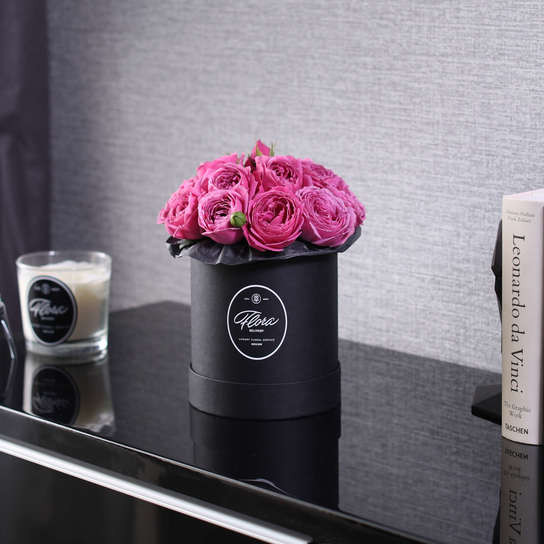 Шляпная коробка Demi "Розы Misty Bubbles" BLVCK