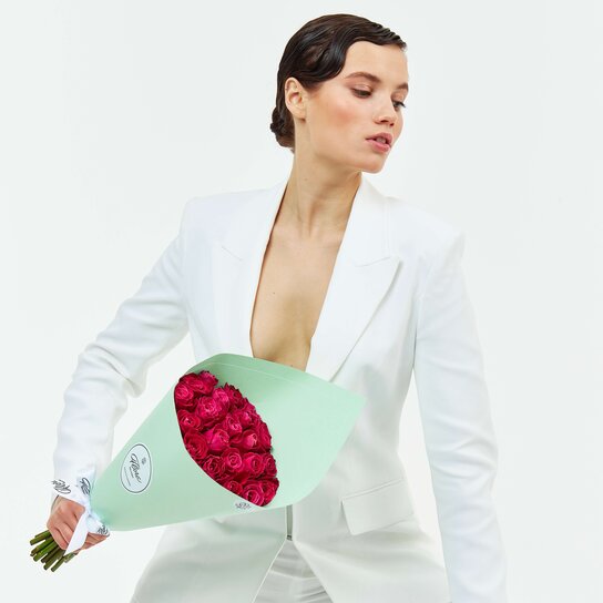 Букет из 21 розы "Cherry O! Kenya" GREEN