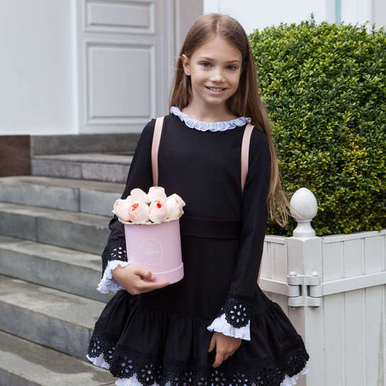 Шляпная коробка Demi "Розы Austin Juliet" PINK