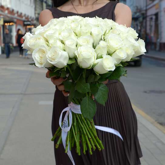 Букет из 51 розы "White Kenya"