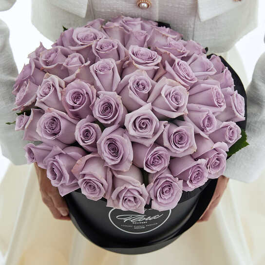 Шляпная коробка Grand "Розы Purple" BLVCK