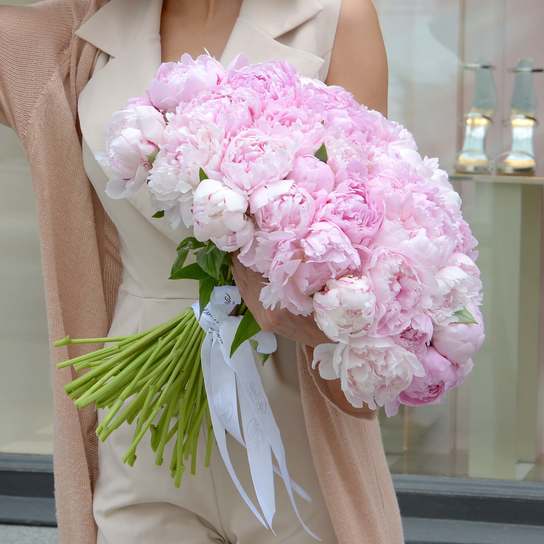 Букет из 51 пиона "Sarah Bernhardt"