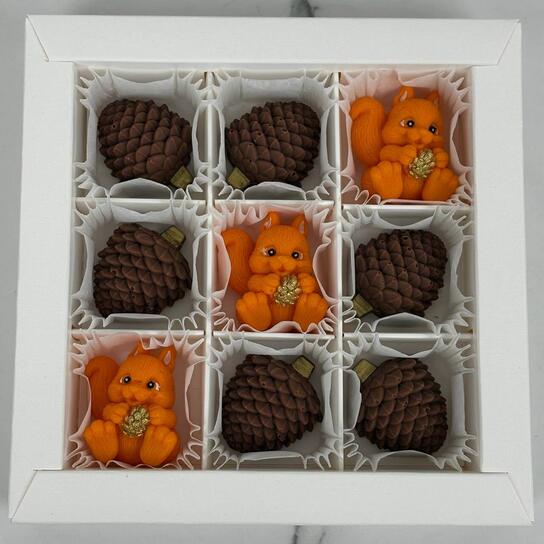 Конфеты ручной работы Белочки с шишками 9 шт (130 гр) Фото 2