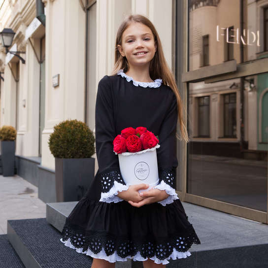 Шляпная коробка Demi "Роза Red Piano" WHITE