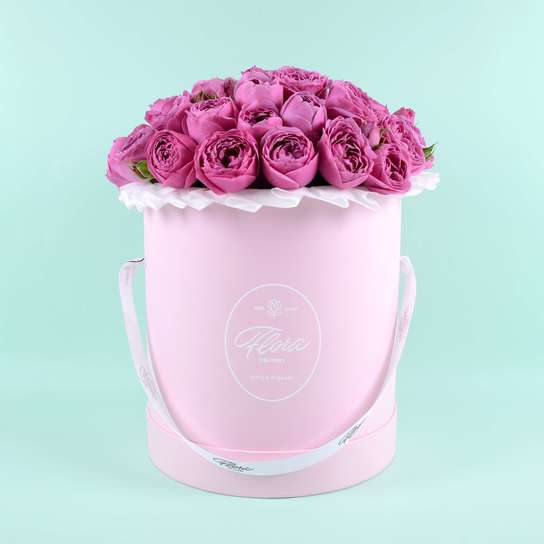 Шляпная коробка Grand "Розы Misty Bubbles" PINK