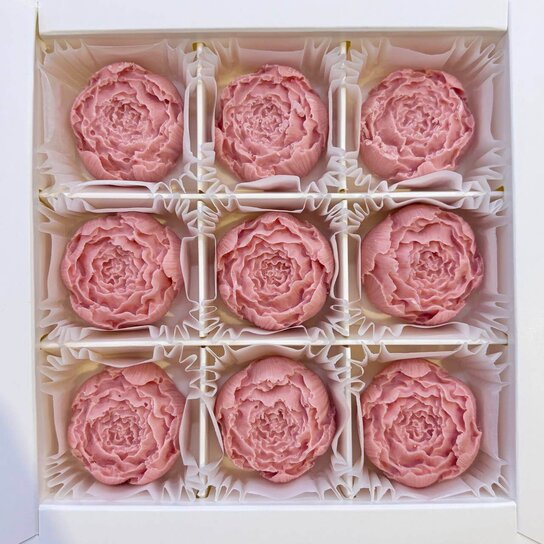 Конфеты ручной работы Пионы клубничные 9 шт (135 гр)