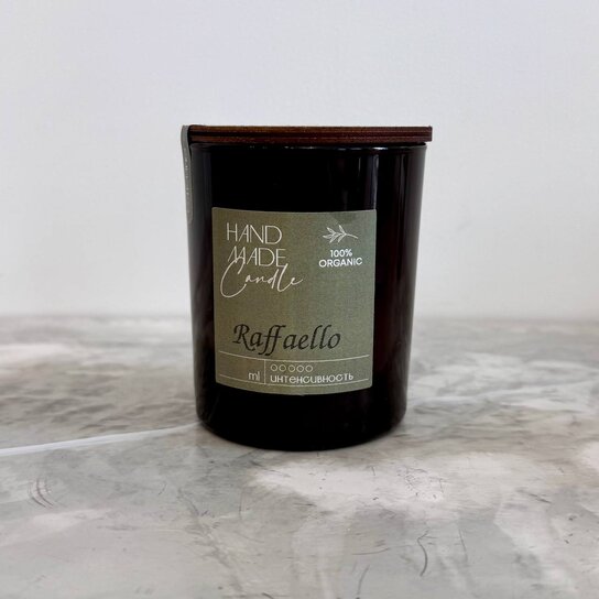 Интерьерная ароматическая свеча с деревянным фитилем "Raffaello" 180 мл Фото 2