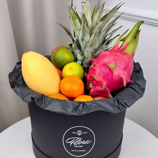 Фруктовый набор в шляпной коробке Mini Grand BLACK Фото 2