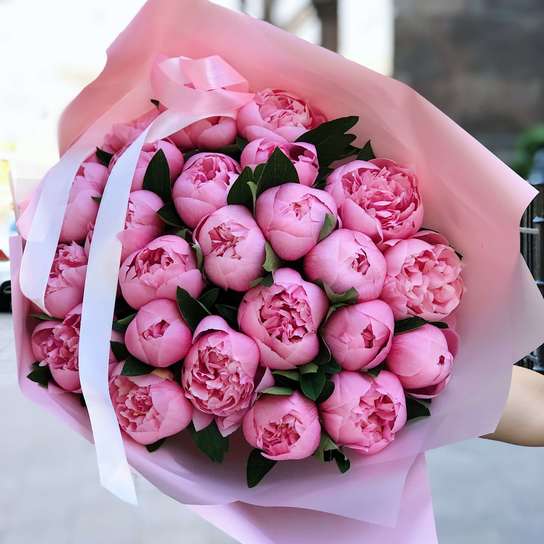 Букет из 25 пионов "Salmon" Фото 2