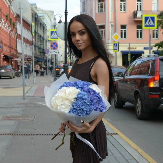 Букет из гортензий "Голубой микс" (5 шт.) Фото 2