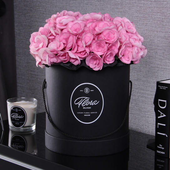 Шляпная коробка Grand "Гортензии Pink" BLVCK