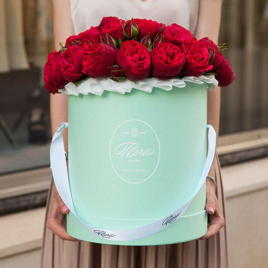 Шляпная коробка Grand "Розы Red Piano" GREEN