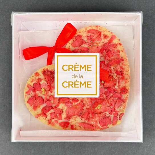 Шоколадное сердце "Crème de la Crème" с кусочками клубники 70 гр